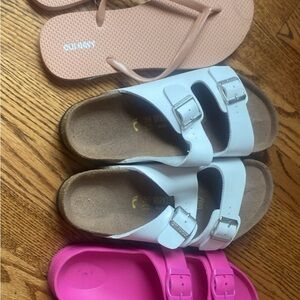 White and Pink Kids Sandals